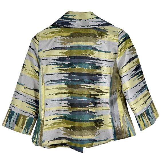 IC by Connie K Sz Small Green Wearable Art to Wear Blazer Blouse Shirt Top - Picture 8 of 8